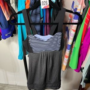 Lululemon Gray Tank W/ Purple Stripe Sports Bra. - Very Good Condition